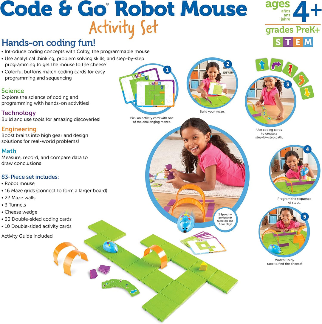 Learning Resources Robotermaus zum Programmieren & Loslegen Aktivität Set, 5 Jahre to 9 Jahre MINT-F