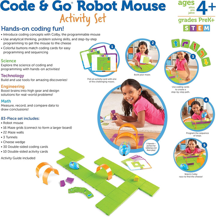 Learning Resources Robotermaus zum Programmieren & Loslegen Aktivität Set, 5 Jahre to 9 Jahre MINT-F