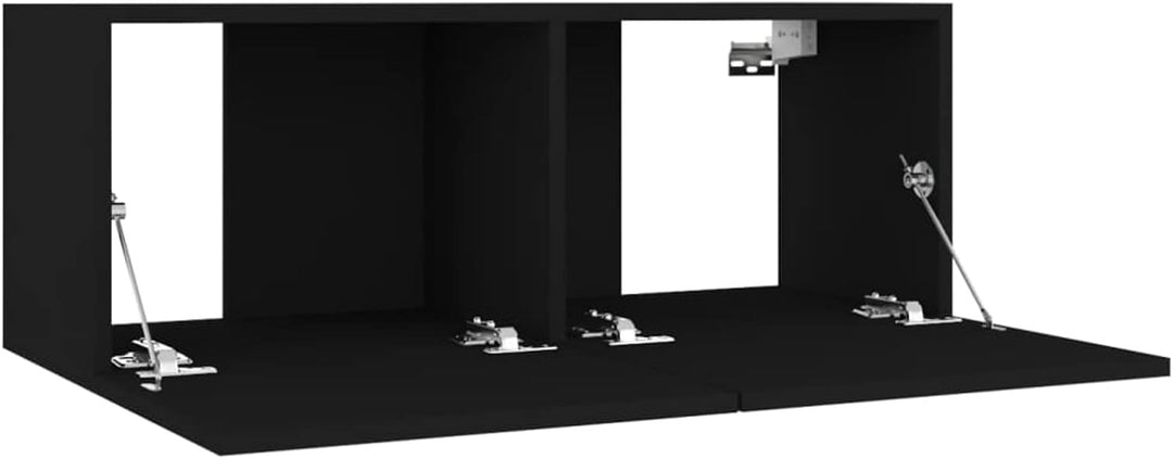 Festnight TV Wandboard Hängend Schwarz TV-Wandschrank Lowboard Hangend Hängeschränke Hänge TV Board