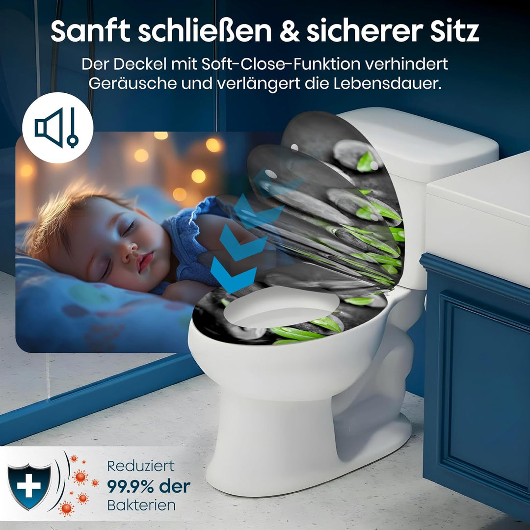 WC-Sitz Duroplast,max. Belastung der Klobrille 150 kg Toilettensitz mit Absenkautomatik und Schnellv