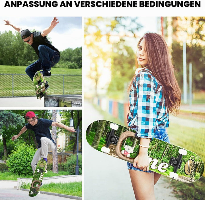 Sefulim Skateboard Adult Komplettboard 31 x 8 Zoll£¬ mit ABEC-7 Kugellager 7 Layer Ahorn f¨¹r Anf?ng
