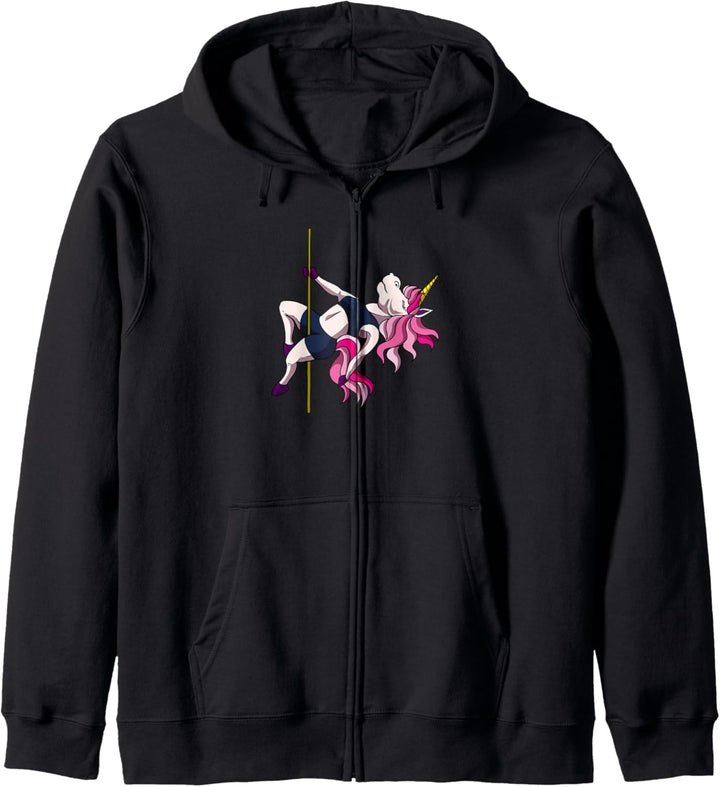 Einhorn an der Pole Dance Stange - Pole Fitness Kapuzenjacke