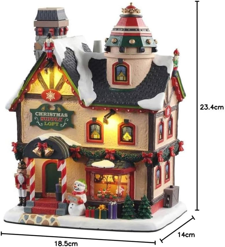 Lemax - Christmas Supply Loft (Smoking), with 4.5v Adaptor