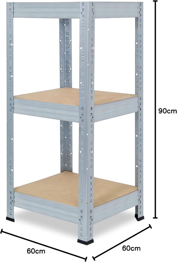 shelfplaza® 90x60x60cm Profi Schwerlastregal verzinkt/Metallregal mit 3 Böden à 200kg Tragkraft/Kell