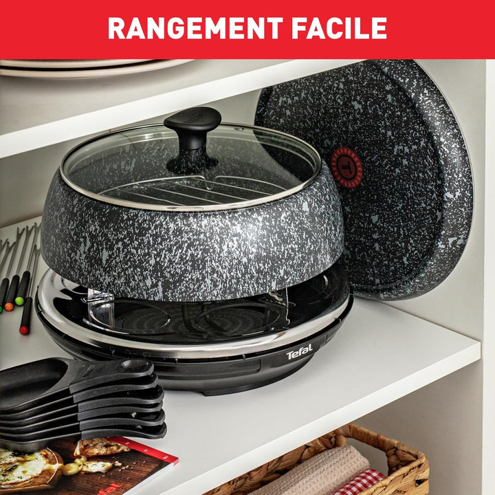 Tefal Raclette & Fondue Cheese'n Co RE12C8 | Elektrischer Raclette-Grill + Fondue-Gerät | für 6 Pers