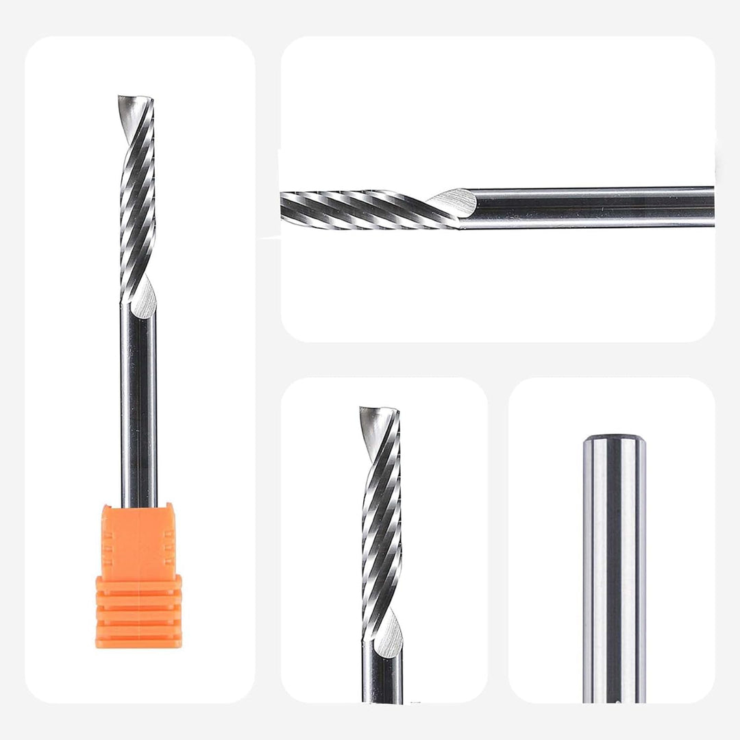 SpeTool 5 Stück Alu Fräser 4 mm (1/6") Schaft CNC Holz VHM 22mm Schnittlänge Schaftfräser für Alumin