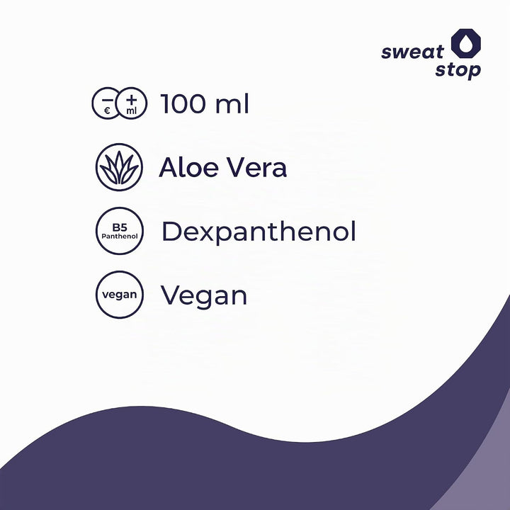 SweatStop Aloe Vera Forte plus Body Spray 100 ml Antitranspirant gegen sehr starkes Schwitzen am Kör