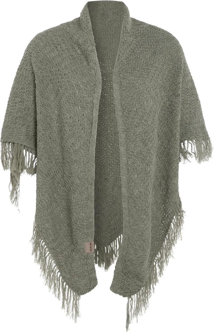 KNIT FACTORY - Dreiecksschal Amber - Damen Strickschal mit Wolle - Umschlagtuch für den Herbst und W