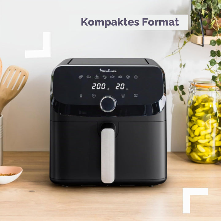 Moulinex Luftfritteuse, sehr grosses Fassungsvermögen von 7,5 l, 8 voreingestellte Programme, kompak
