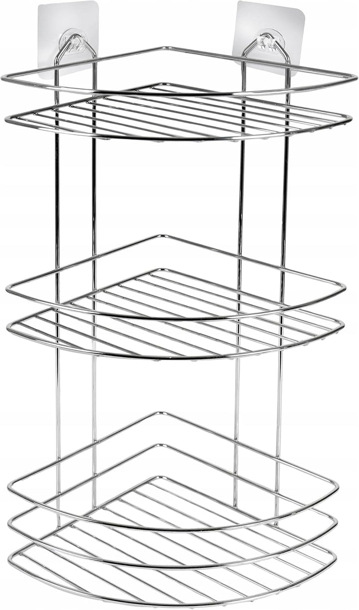 SEPIO Duschablage Silber - Badezimmer Organizer DREI Regale - Duschablage zum Hängen - Duschregal Or