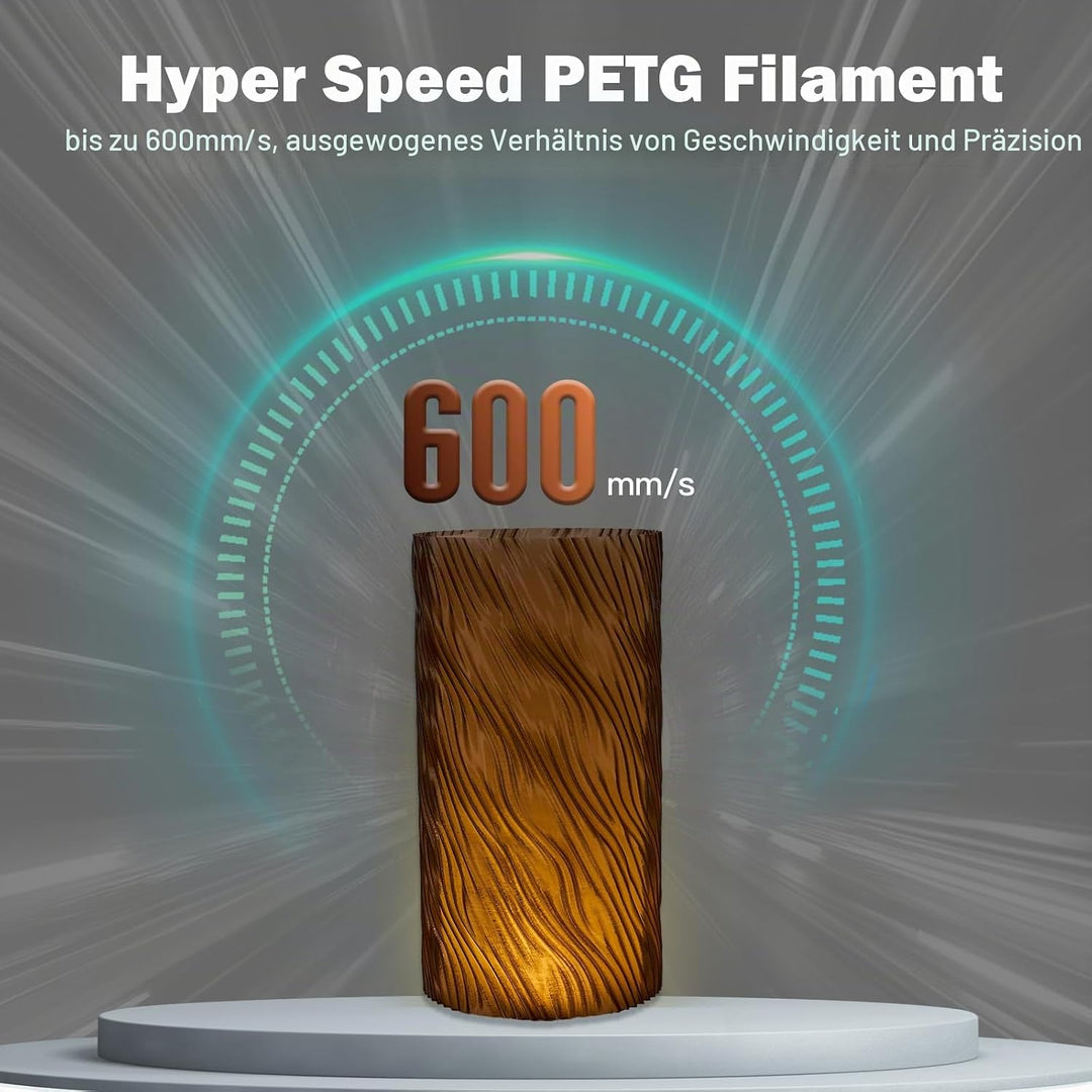 ERYONE High Speed Translucent PETG Filament 1.75mm +/- 0.03mm, 3D Drucker Filament, 30-500mm/s Hyper