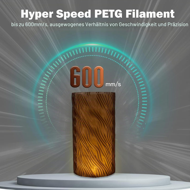ERYONE High Speed Translucent PETG Filament 1.75mm +/- 0.03mm, 3D Drucker Filament, 30-500mm/s Hyper