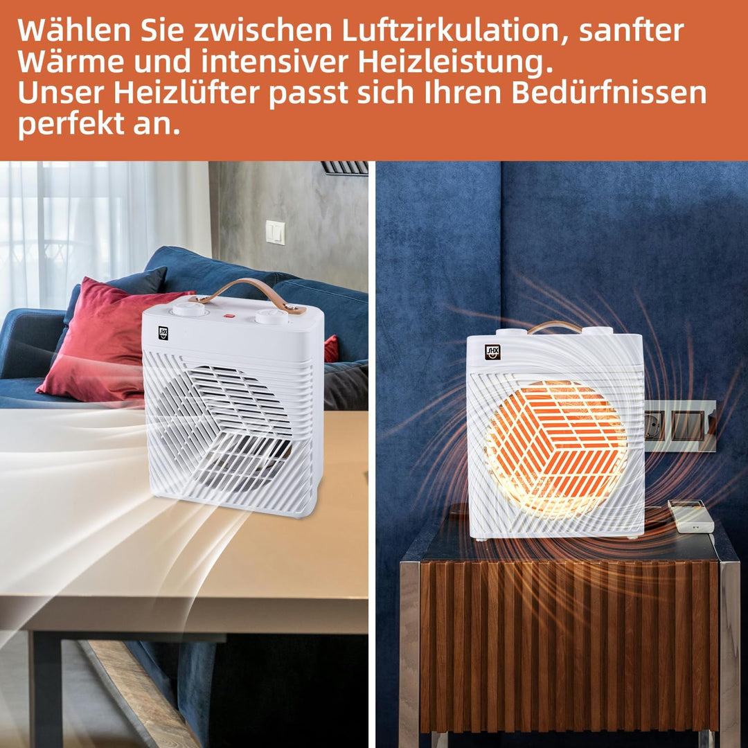 Heizlüfter mit Thermostat 2000W SHXHL20ST | klein und handlich | tragbar | Kipp- und Überhitzungschu