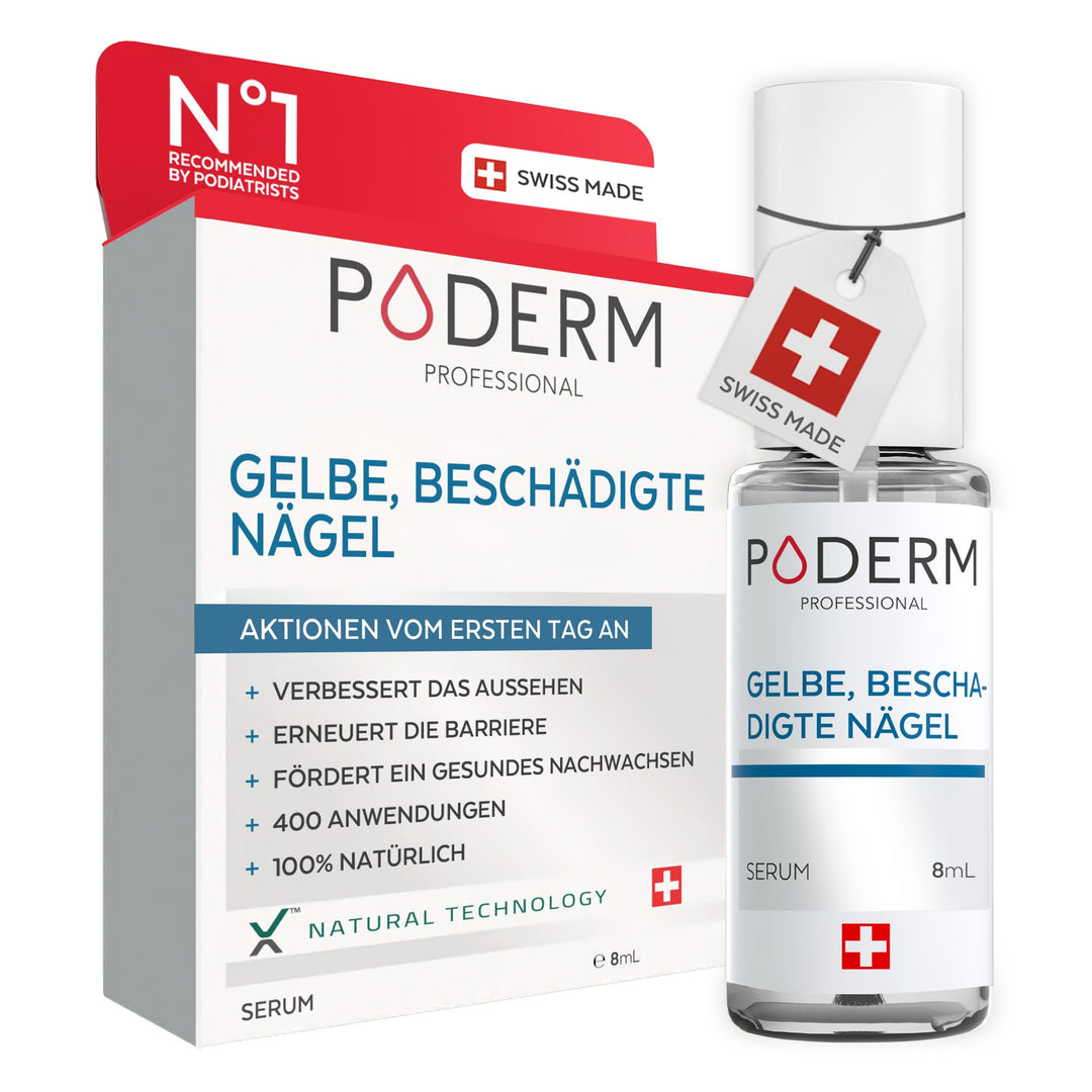 PODERM - Pflegeserum für verfärbte und beanspruchte Nägel - Verbessert das Erscheinungsbild der Näge