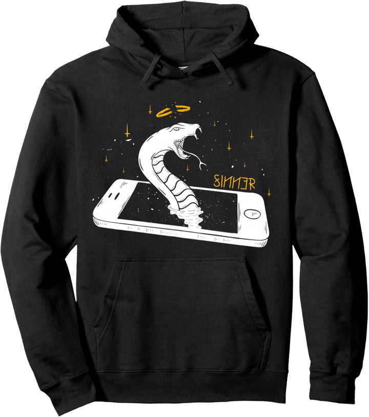 Sinner Snake Phone - Sad Aesthetic Edgy Streetwear Pullover Hoodie