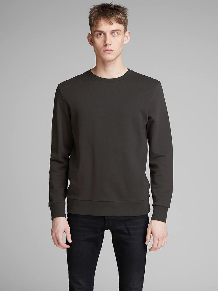 JACK & JONES Mens Basic Crew Neck M Grau (Raven/Reg Fit), M Grau (Raven/Reg Fit)