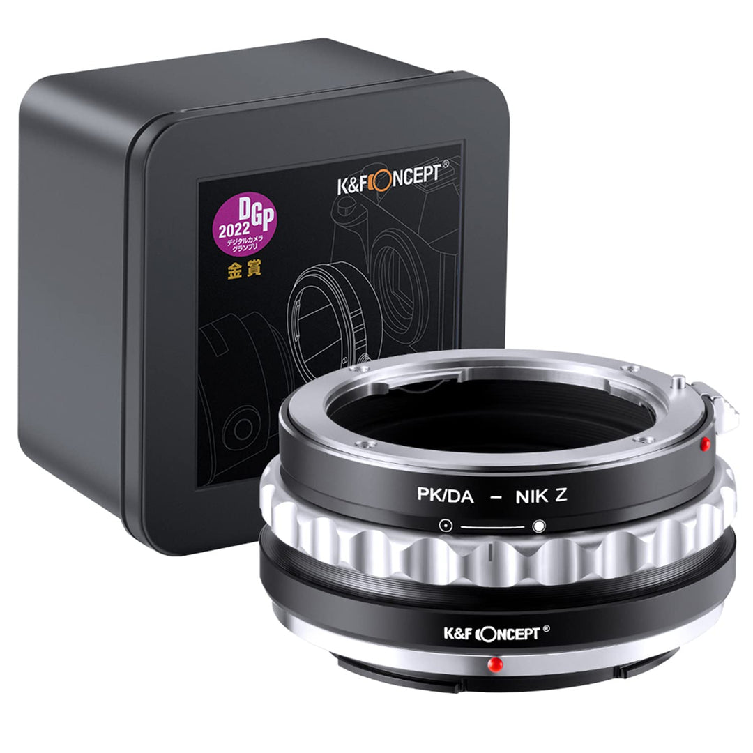 K&F Concept Lens Mount Adapter PK/DA-NIK Z Manual Focus Kompatibel mit Pentax K Mount (PK/DA) DSLR-O