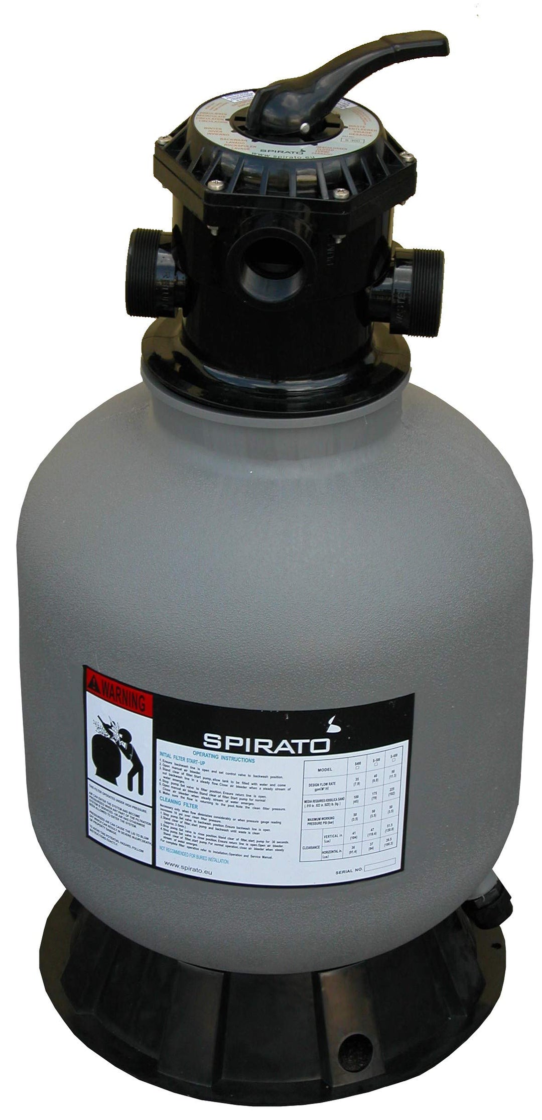 SPIRATO Sandfilter 400 für Schwimmbad Sandfilterkessel ohne Pumpe