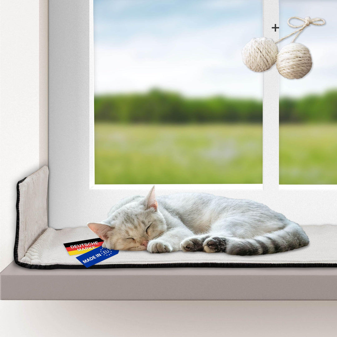 Rohrschneider Katzen Fensterliege | selbstwärmende Katzendecke | Made in EU | Katzenkissen mit Rutsc