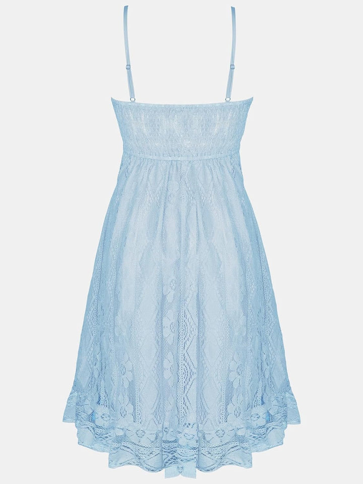 CUPSHE Damen Sommerkleid V Ausschnitt Floral Spitze Quasten Spaghetti Trägerkleid Freizeitkleider Hi