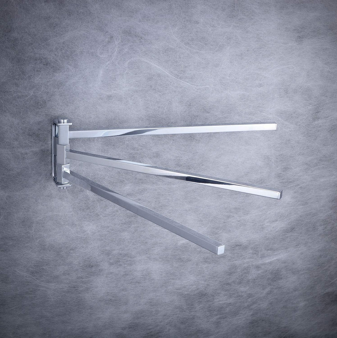 Handtuchhalter Handtuchstange 3 Armen Elegance 180° drehung Wandmontage Handtuchständer aus Messing，
