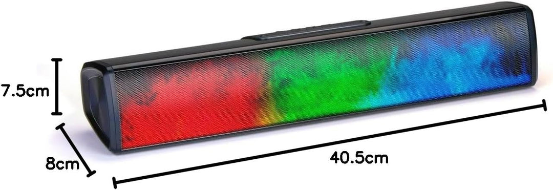 Grundig Bluetooth Lautsprecher Soundbar mit Flammen - Musikbox Bluetooth, USB, AUX und SD - Inkl. 8