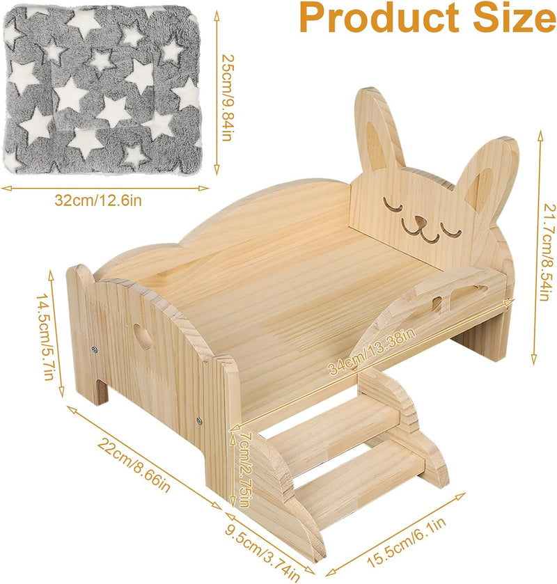 Sparklenut Meerschweinchen Hängematte Holz mit Kaninchenbett, Kaninchen Bett, Meerschweinchen Bett M