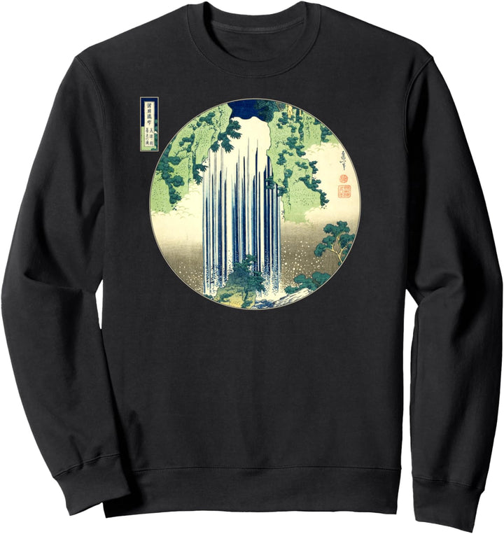 Famous Vintage Japanese Woodblock Art: Waterfall Stylish Sweatshirt