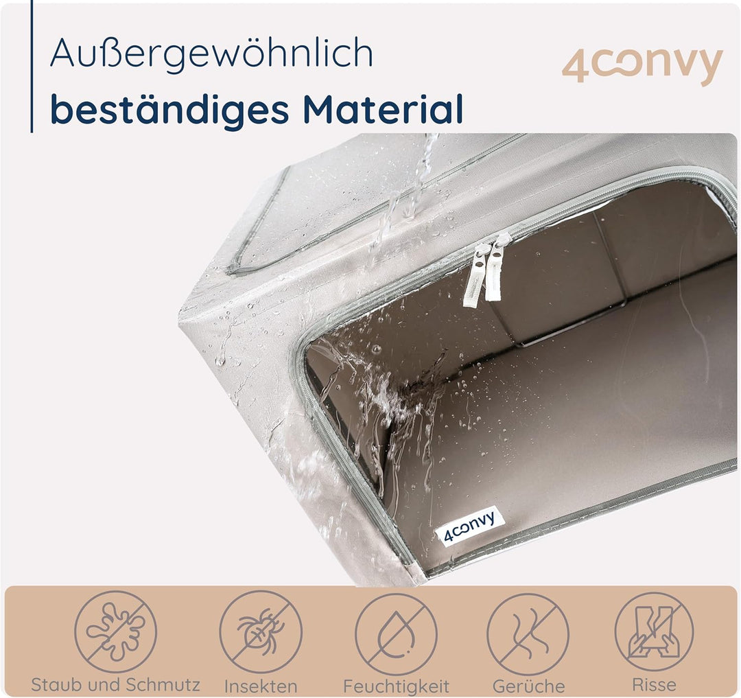 4CONVY feste faltbare Kleideraufbewahrung Box mit Reissverschlüss, Metallrahmen - [2024 VERBESSERTES