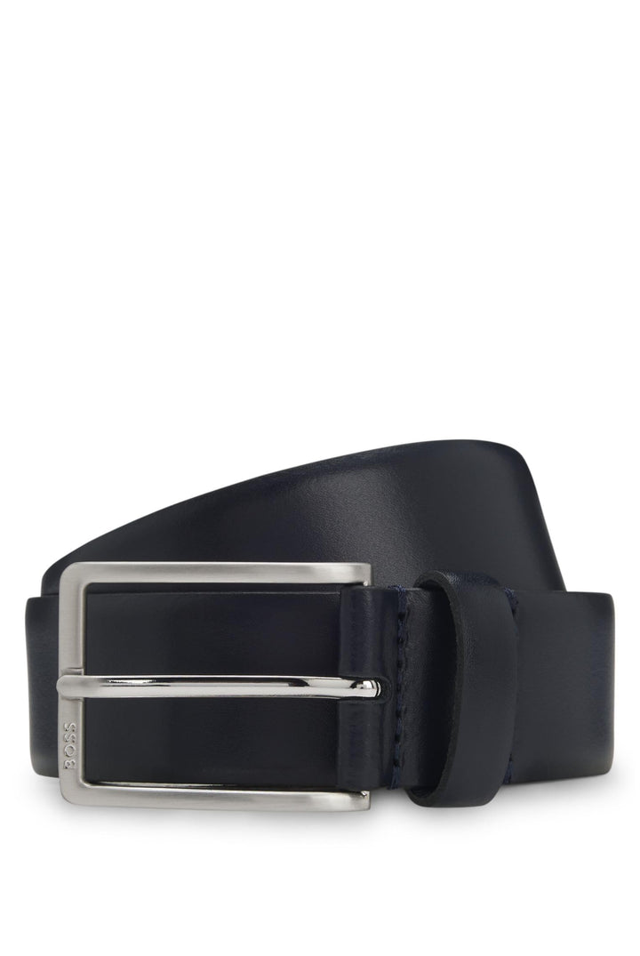 BOSS Herren Erman-L Sz35 Gürtel aus italienischem Leder mit Dornschliesse 80 Navy, 80 Navy