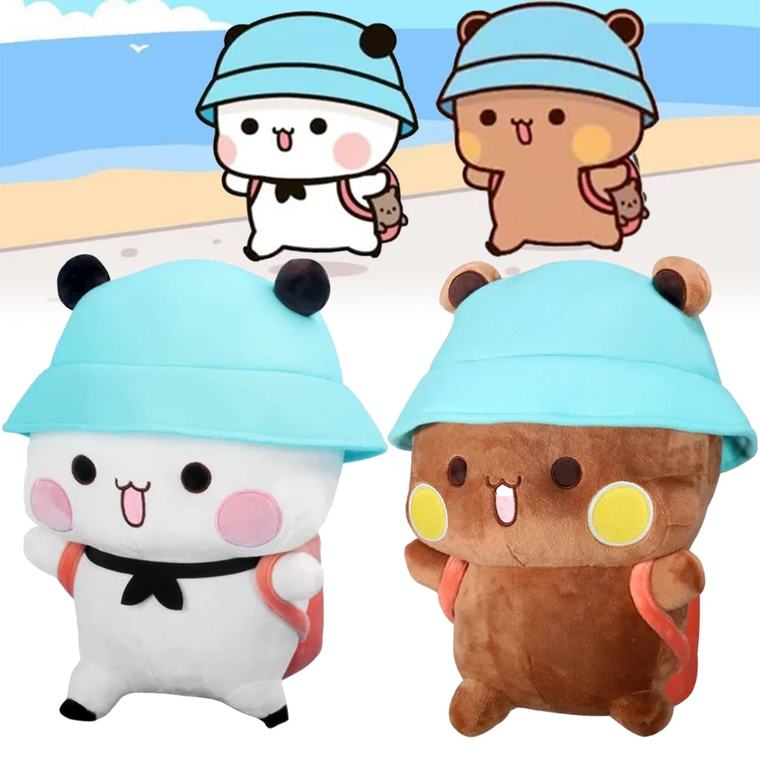 Bubu Dudu Plüsch, weisser und brauner Bär, Plüsch, niedlicher Panda, Stofftiere für Freundinnen und