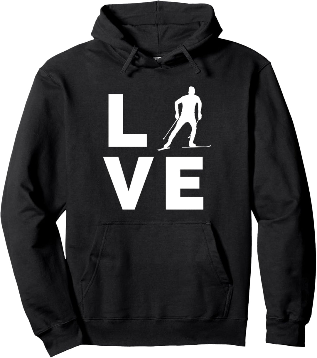 Love Langlauf Langläufer Wintersport Ski Loipe Pullover Hoodie