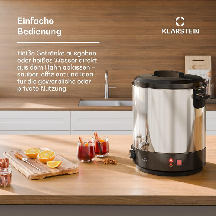 Klarstein Biggie Mechanischer Einkochautomat, 25 L Edelstahl-Einkochtopf & Glühweinkocher mit Edelst