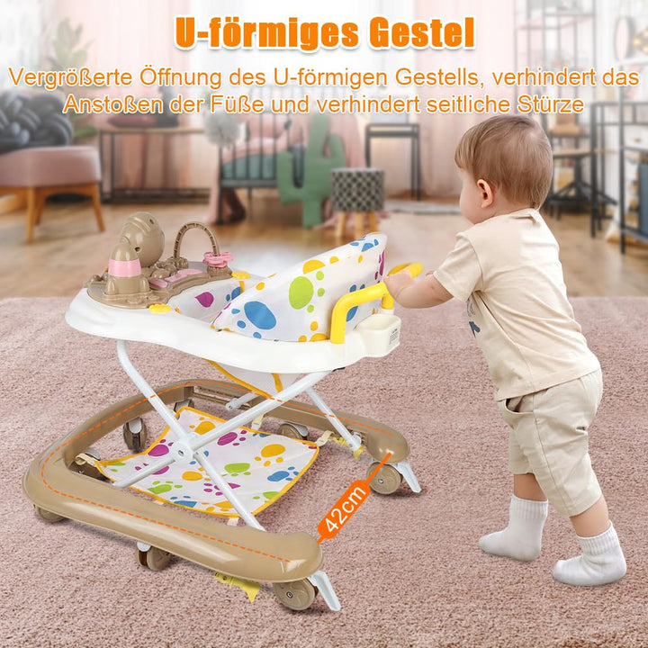 Baby Walkingstock, Gehstock mit Spieluhr und Licht, Waschbarer Sitz, für 6-18 Monate, 62 x 68 x 36-8