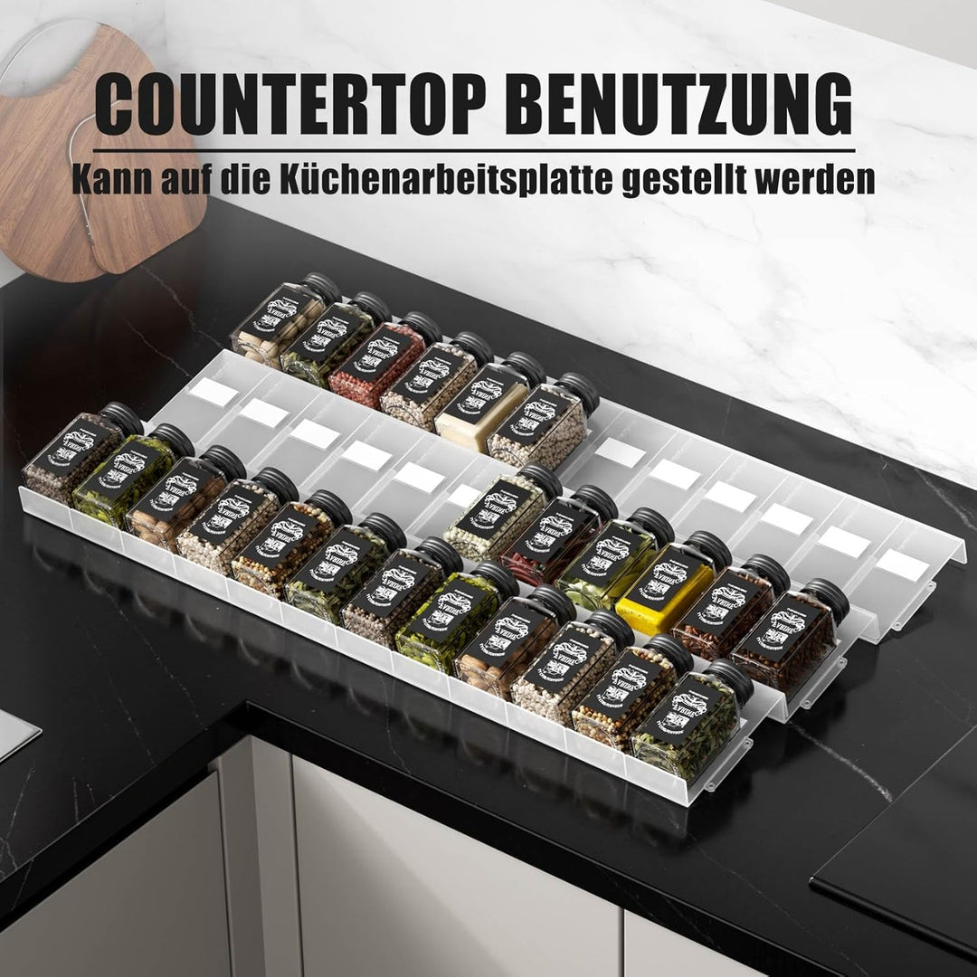 Famhap Gewürz Organizer Schublade, 36 Stück Patchworkable Gewürzregal Schublade, Küchen Organizer sc