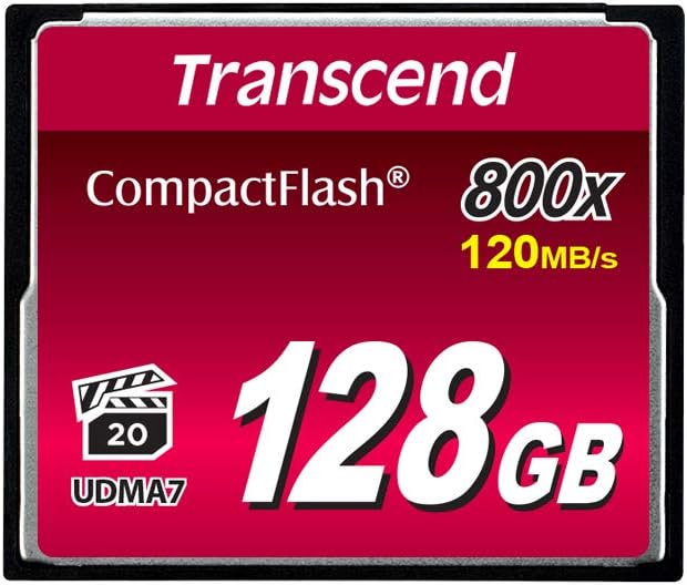 Transcend 128GB CompactFlash 800 Speicherkarte TS128GCF800 128GB CF800x, 128GB CF800x