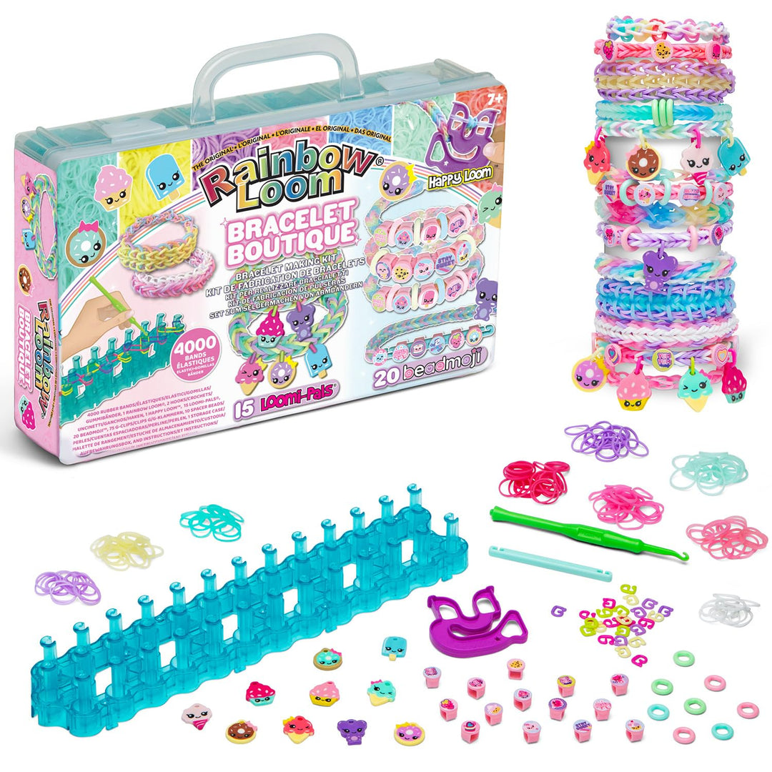 Bandai - Rainbow Loom Boutique – Automatisches Set zur Herstellung von Armbändern aus Gummibändern -
