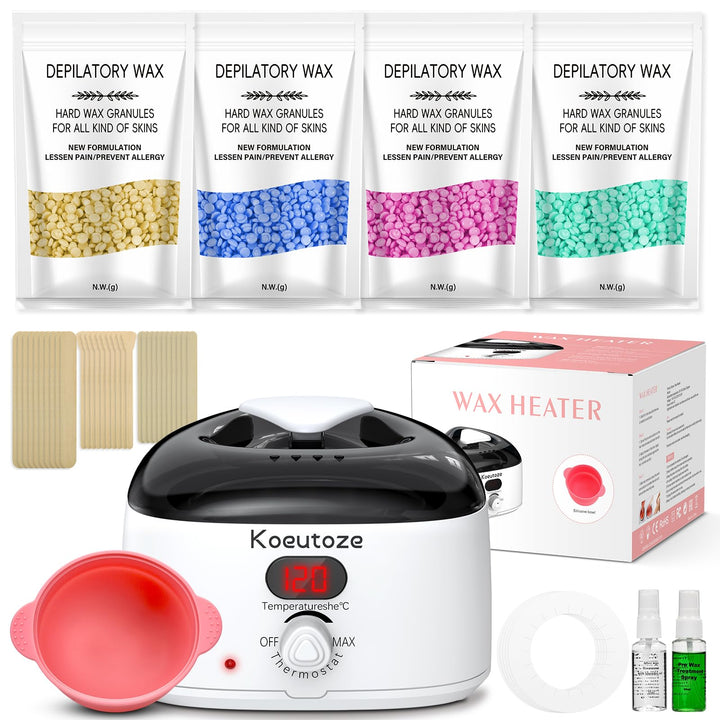 Waxing Set Professionell Wachsgerät mit Temperaturregelung, Wax Warmer für Damen & Herren, Enthaarun