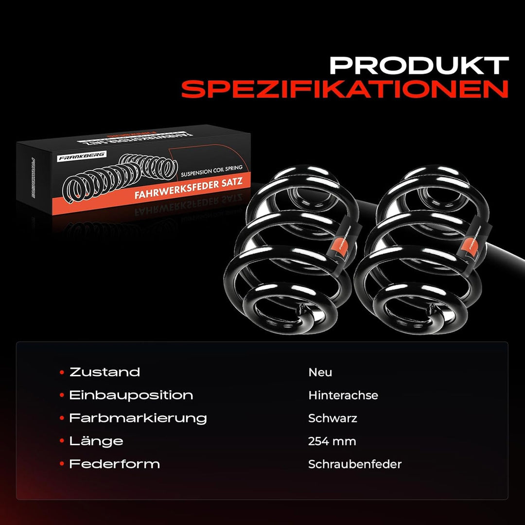 Frankberg 2x Federn Fahrwerksfeder Hinterachse Kompatibel mit Galaxy 1995-2006 A,l,h,a,m,b,r,a 1996-