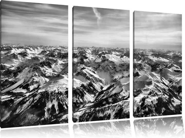 Pixxprint Alpen als Leinwandbild | Grösse: 3 Teilig (120x80) | Wandbild| Kunstdruck | fertig bespann