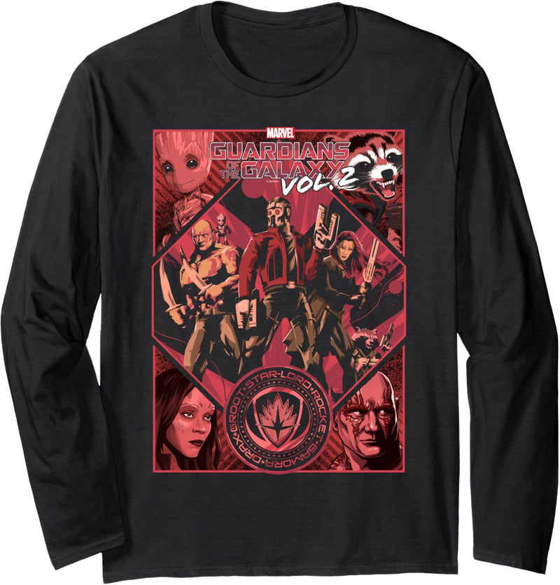 Marvel Guardians Of The Galaxy Vol. 2 Red Hue Poster Langarmshirt