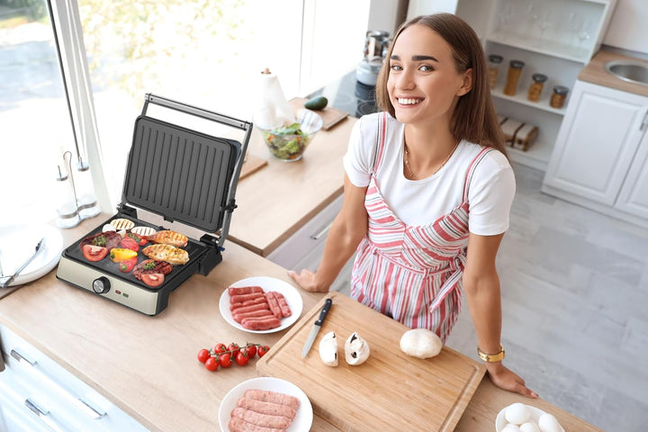 Westinghouse Retro-Kontaktgrill - 29 x 24 cm - 180° für beidseitiges Grillen - 2200W - Toaster - Ein