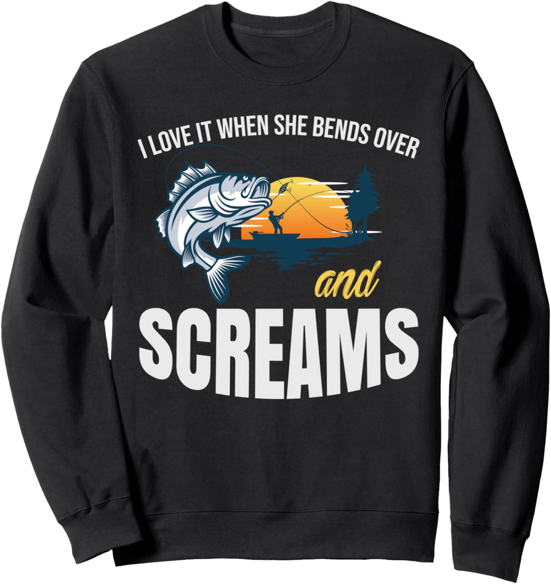 Fisch Angeln Fischer Karpfen Angelrute Lustiges Angler Sweatshirt