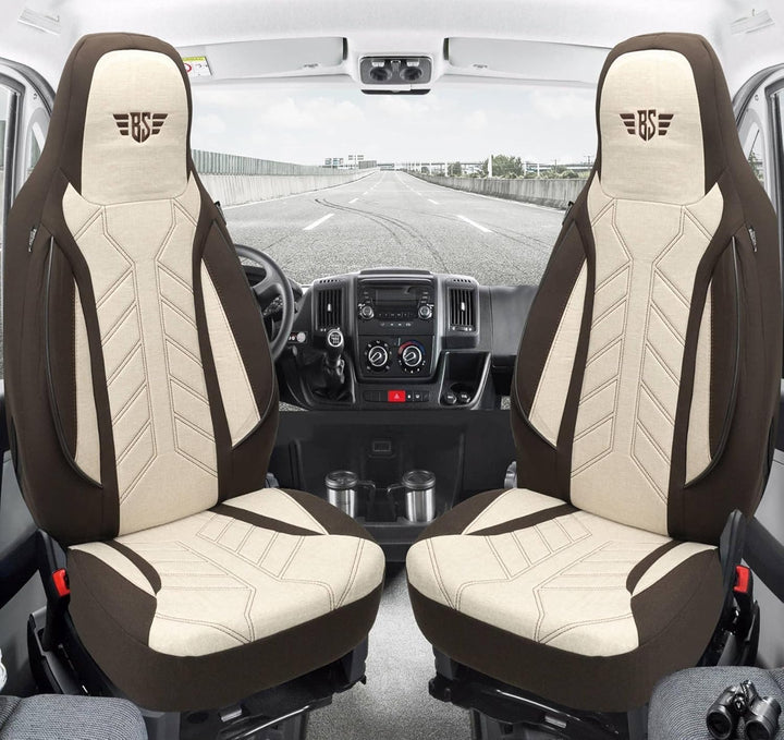 BREMER SITZBEZÜGE Mass Sitzbezüge Schonbezüge für Skoda Fabia 2 PLKT210 PLKT210 - Braun/Beige Fabia