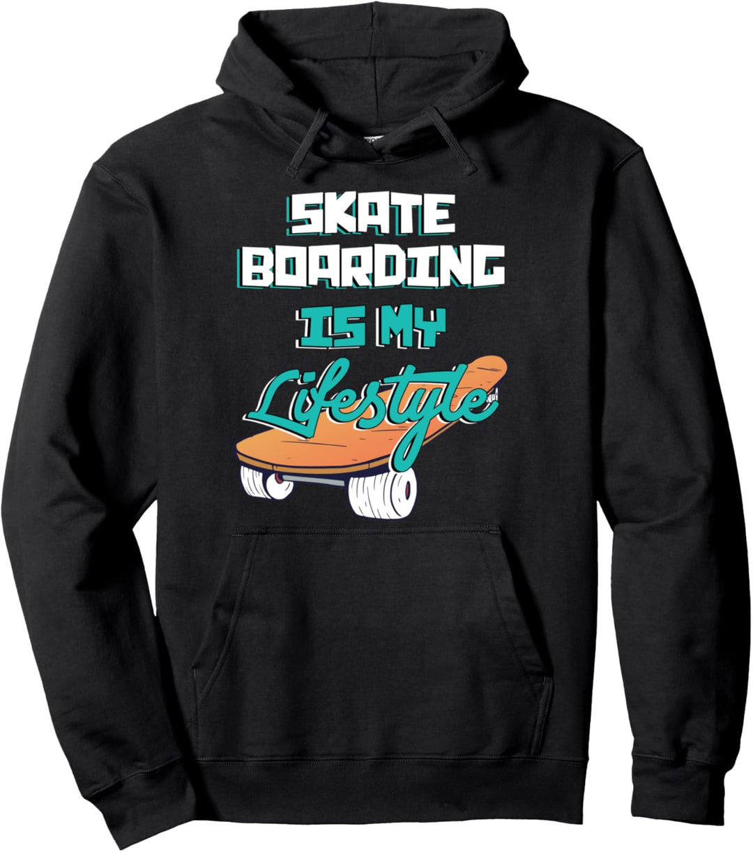 Lebenstil Skateboard Skateboarden Skate Skater Geschenk Pullover Hoodie