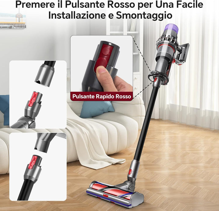 Verlängerungsrohr kompatibel mit Dyson V7 V8 V10 V11 V15 - Ersatz Teleskop-Saugrohr für Dyson, Starr