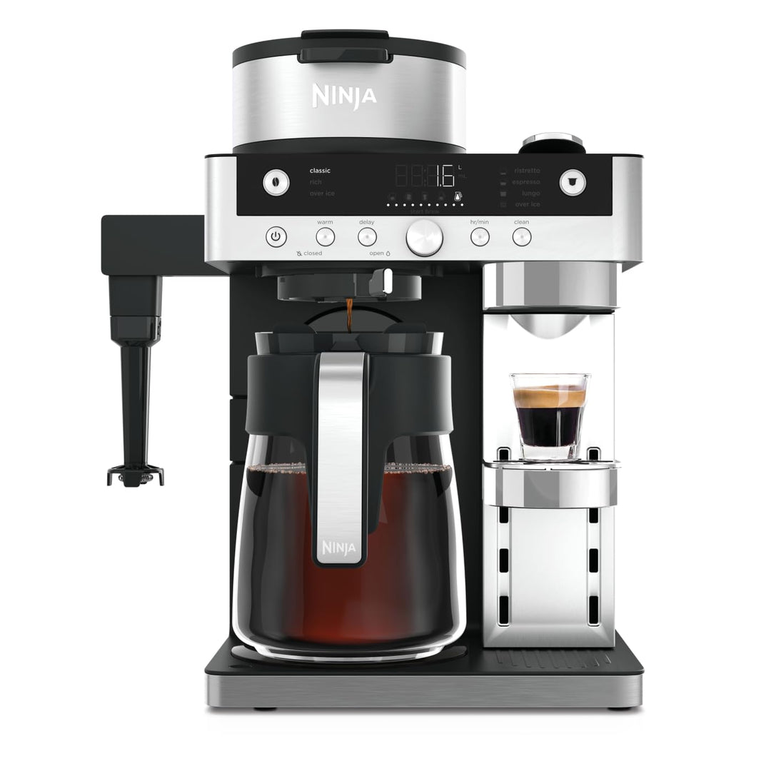 Ninja Prestige 2-in-1 Filterkaffee- und Kapselmaschine mit integriertem Milchaufschäumer, für Latte,