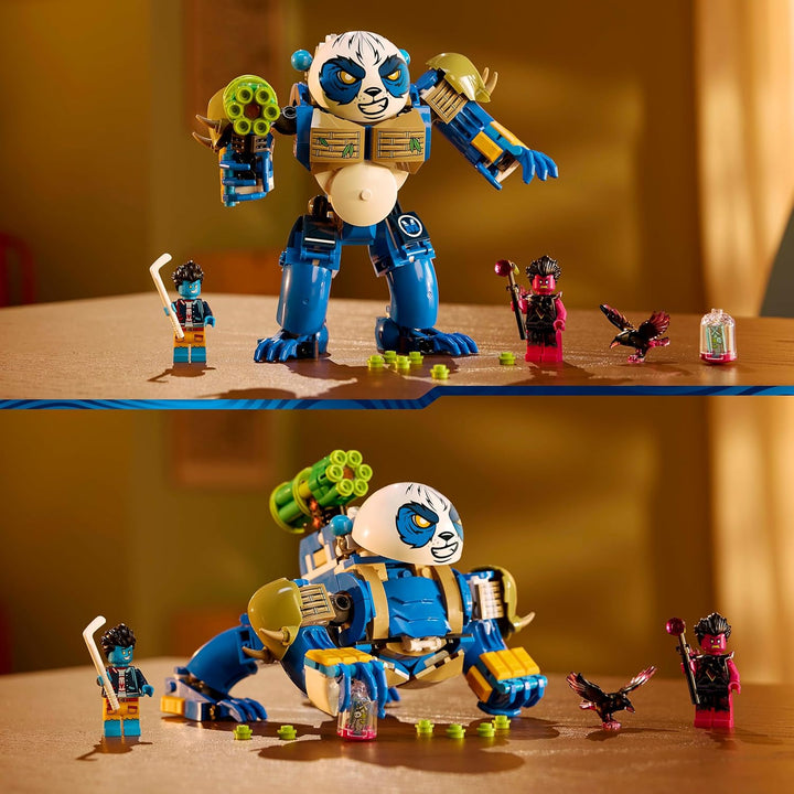 LEGO DREAMZzz 2-in-1 Logan der mächtige Panda, Fantasy-Spielzeug mit 2 Minifiguren, Spielset mit Tie