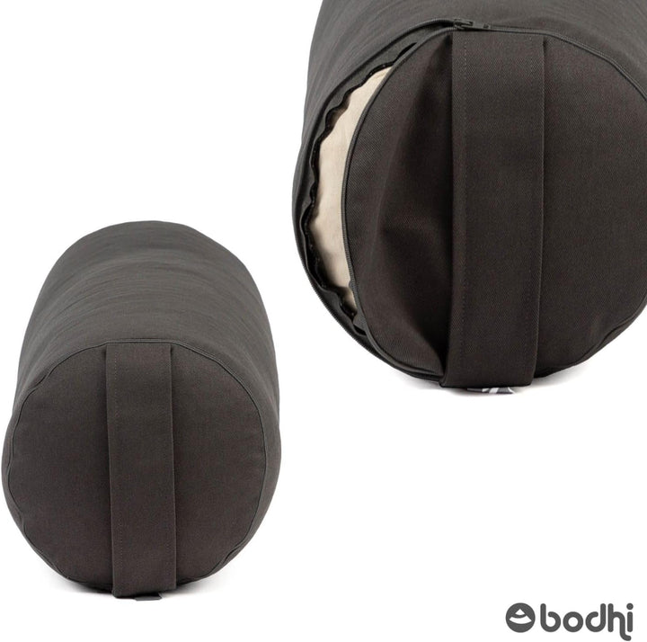 Bodhi Yoga Bolster | ECO Serie | Yogarolle mit Kapok-Füllung | Waschbarer Bezug aus 100% Bio-Baumwol