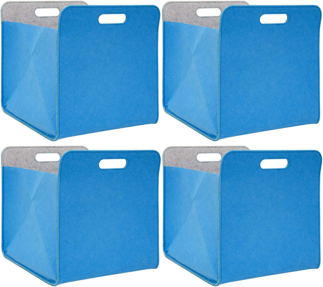 DuneDesign 4er Set: 100% Recycling Filz Aufbewahrungsbox 33x38x33 - Kompatible Boxen für Kallax Rega